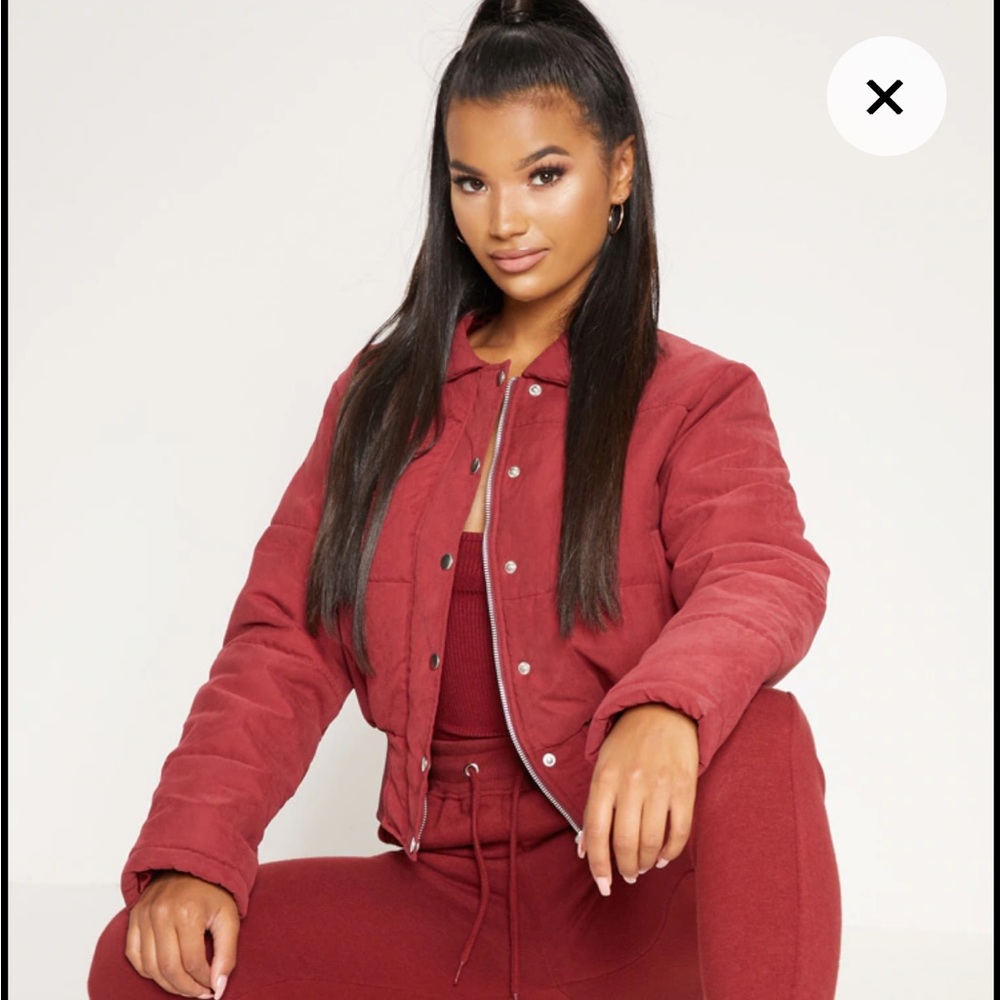 Prettylittlething Peach Skin Puffer Jacket Size US 4 (Small)